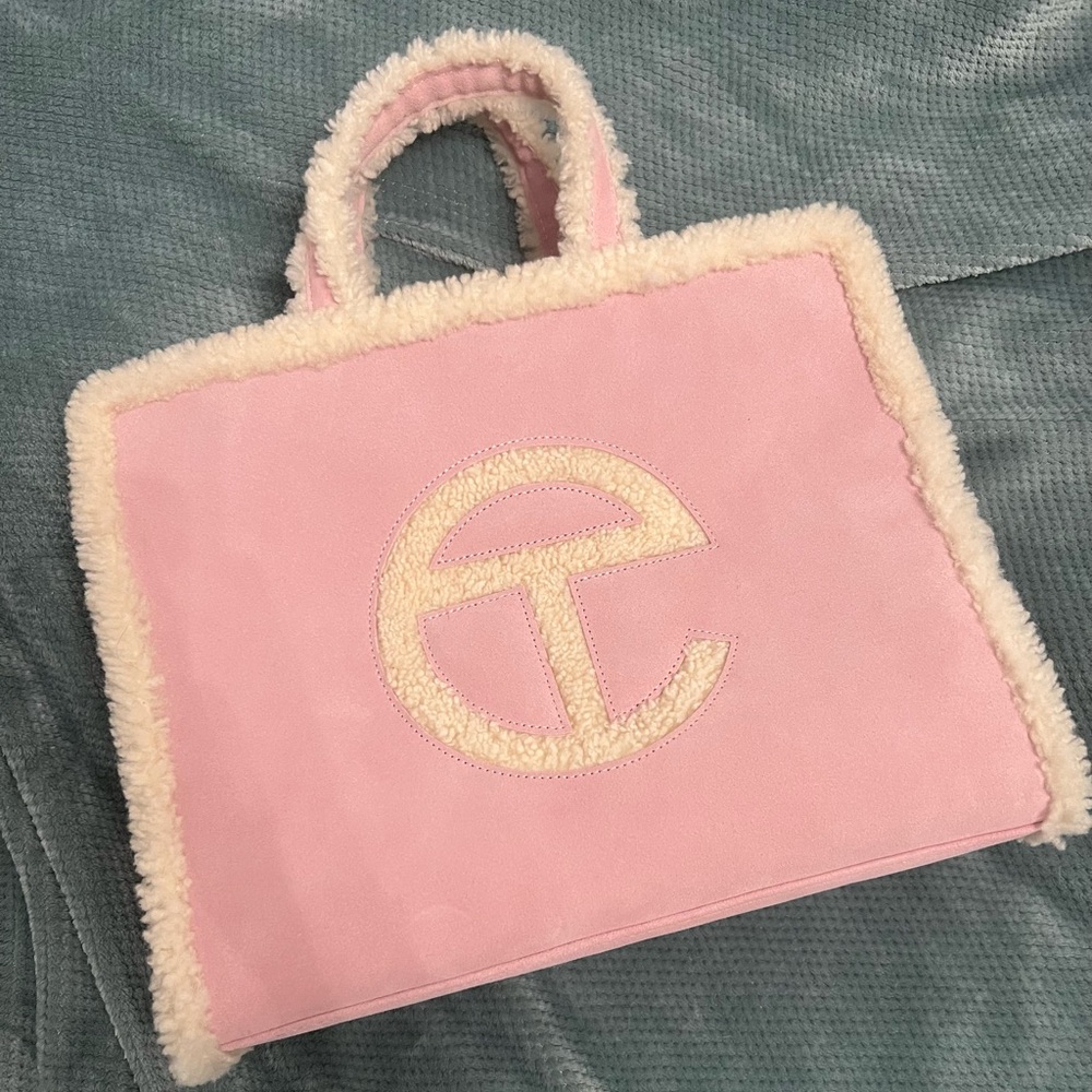 UGG x Telfar pink shearling medium tote